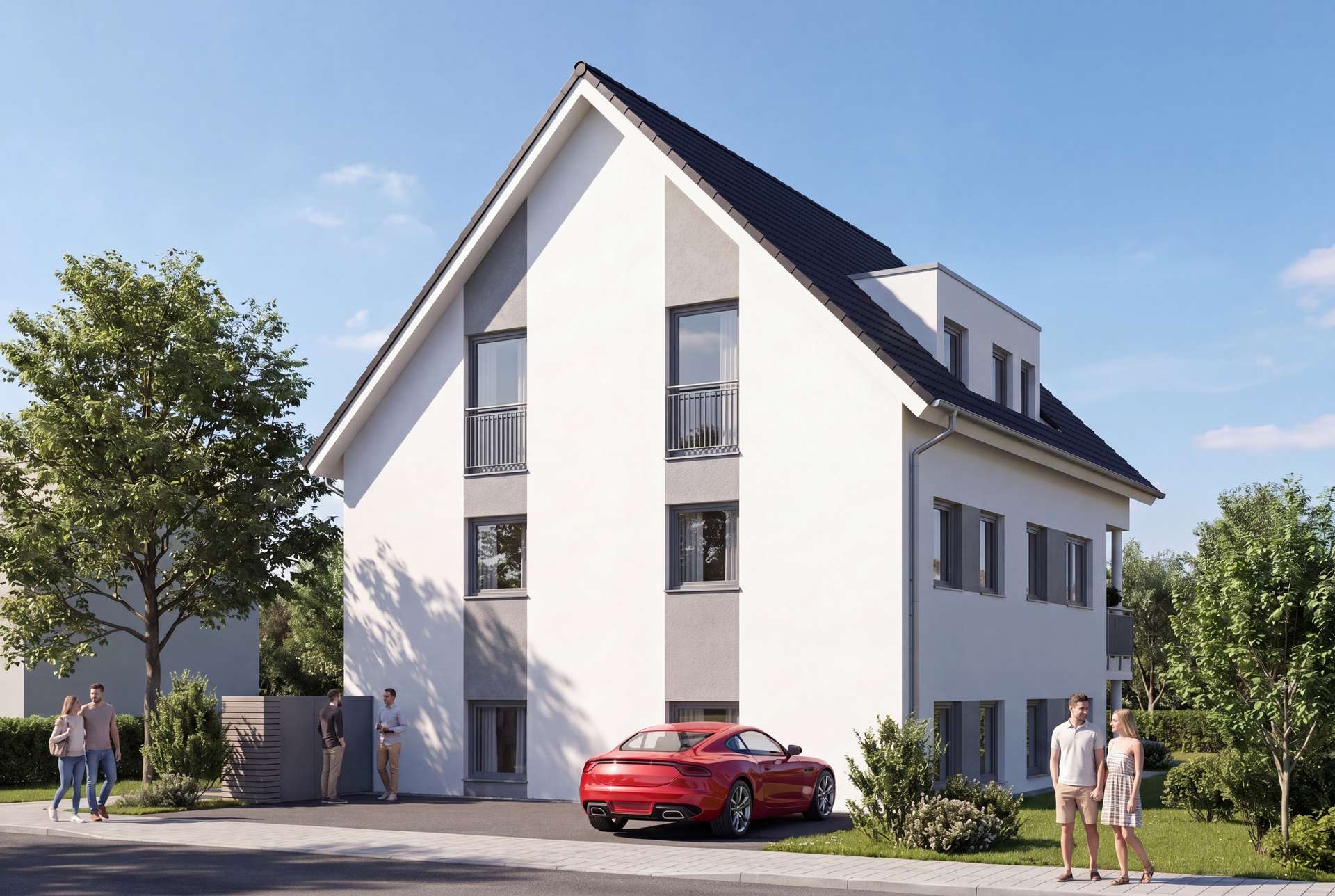Komfort auf einer Ebene! Hochwertige 4,5-Zimmer-Neubauwohnung mit durchdachtem Grundriss & Balkon